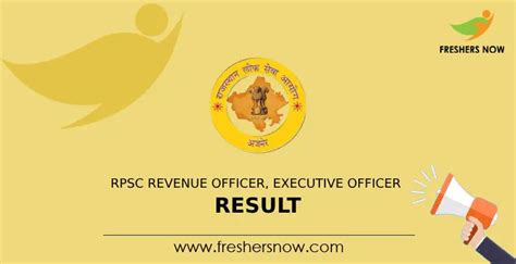 RPSC Revenue Officer, Executive Officer Result 2024 (Out .